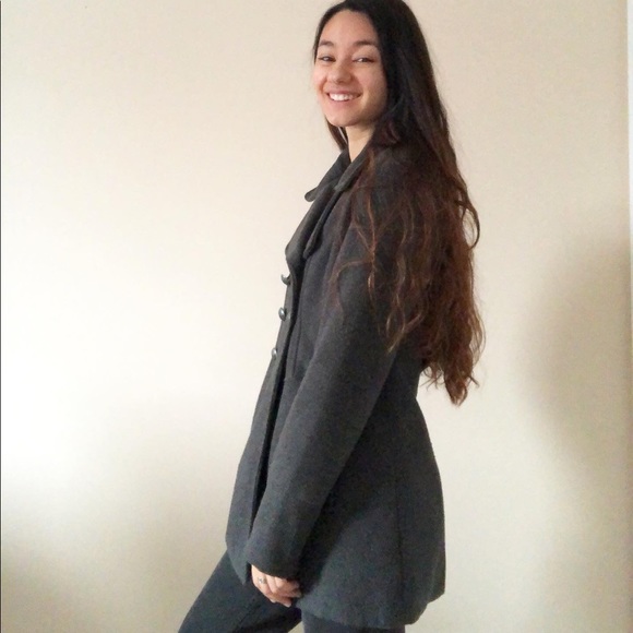 Grey double breasted coat - Picture 4 of 8